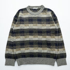 BURBERRY 日本製 90年代 ヴィンテージ レトロ 総柄 ニット セーター L チェック オールド