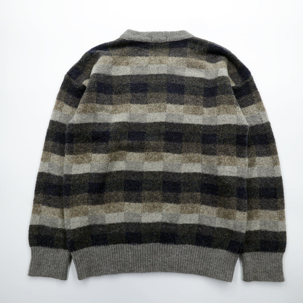 BURBERRY 日本製 90年代 ヴィンテージ レトロ 総柄 ニット セーター L チェック オールド