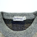 BURBERRY 日本製 90年代 ヴィンテージ レトロ 総柄 ニット セーター L チェック オールド