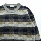 BURBERRY 日本製 90年代 ヴィンテージ レトロ 総柄 ニット セーター L チェック オールド