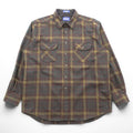 PENDLETON Flannel Shirt Long Sleeve Wool Shirt XL Plaid Green FIELD SHIRT USA VIRGIN WOOL Chest Pocket