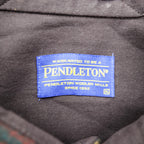 PENDLETON Flannel Shirt Long Sleeve Wool Shirt XL Plaid Green FIELD SHIRT USA VIRGIN WOOL Chest Pocket