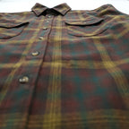 PENDLETON Flannel Shirt Long Sleeve Wool Shirt XL Plaid Green FIELD SHIRT USA VIRGIN WOOL Chest Pocket