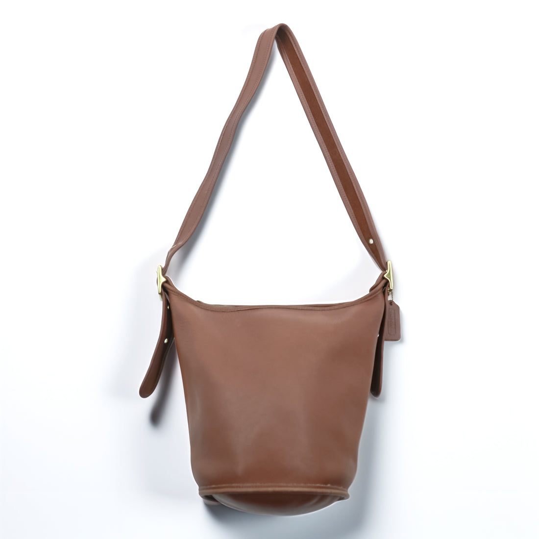 Vintage Coach Small Duffle Sac Bucket Bag 9929 British Tan Leather USA Made