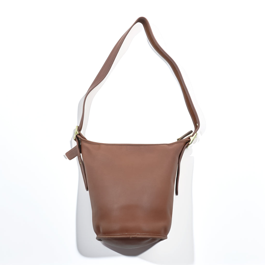 Vintage Coach Small Duffle Sac Bucket Bag 9929 British Tan Leather USA Made