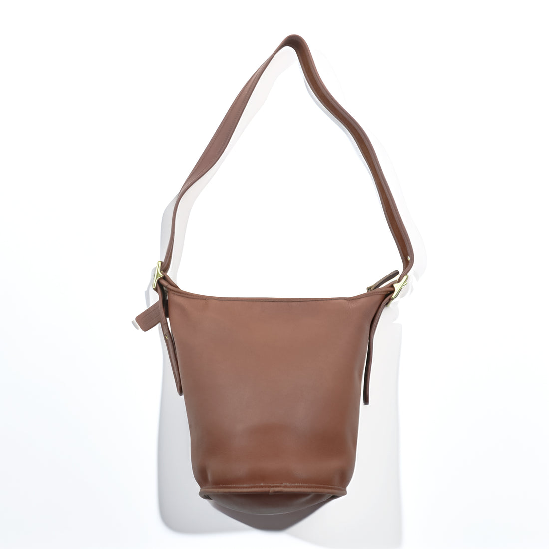Vintage Coach Small Duffle Sac Bucket Bag 9929 British Tan Leather USA Made