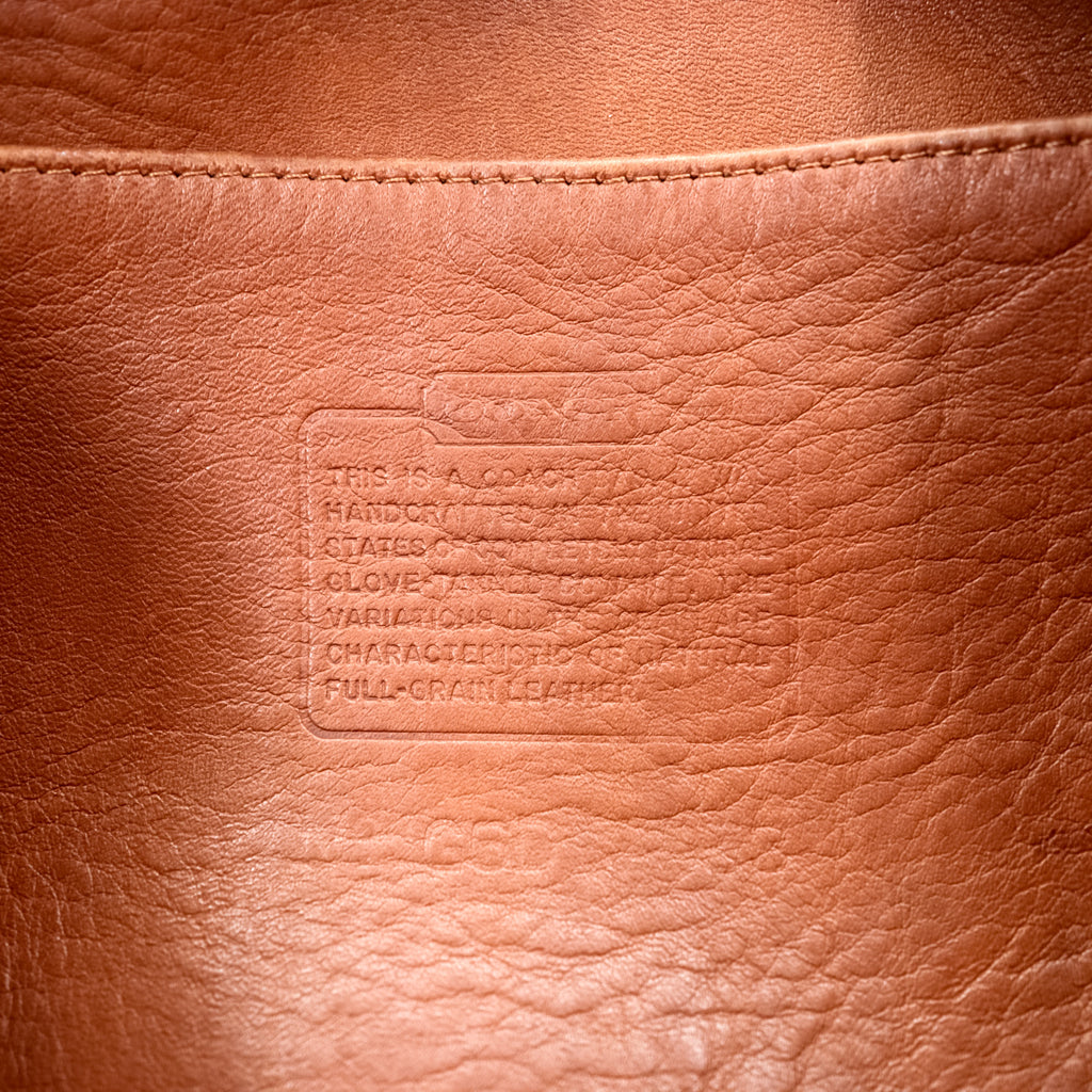 Vintage Coach Small Duffle Sac Bucket Bag 9929 British Tan Leather USA Made