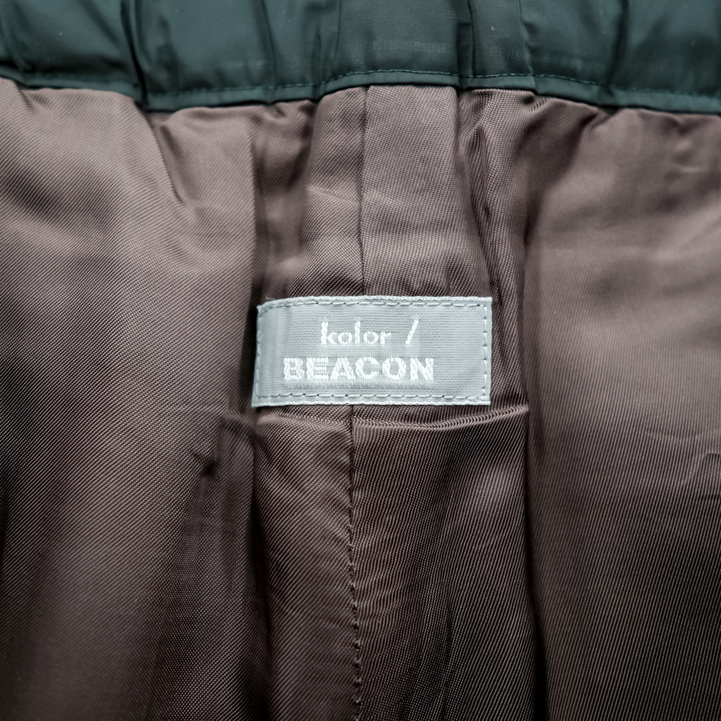 kolor BEACON 中綿 コーティング ベルテッドパンツ L グレー 防水 アウトドア ウェビングベルト ワイド テーパード 21WBM-P007132 日本製