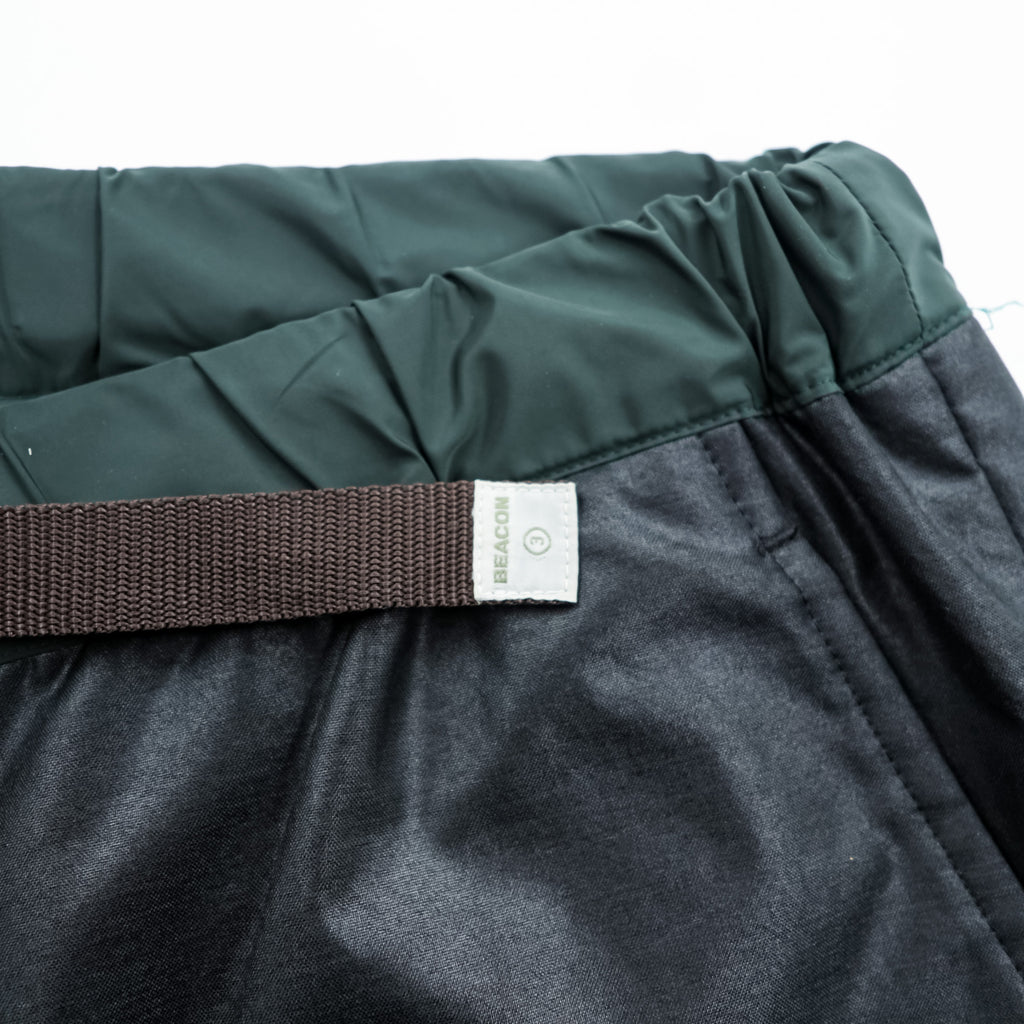 kolor BEACON 中綿 コーティング ベルテッドパンツ L グレー 防水 アウトドア ウェビングベルト ワイド テーパード 21WBM-P007132 日本製