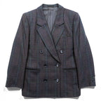Vintage Burberrys Double Breasted Blazer Jacket Glen Check Plaid Navy Mens 90s