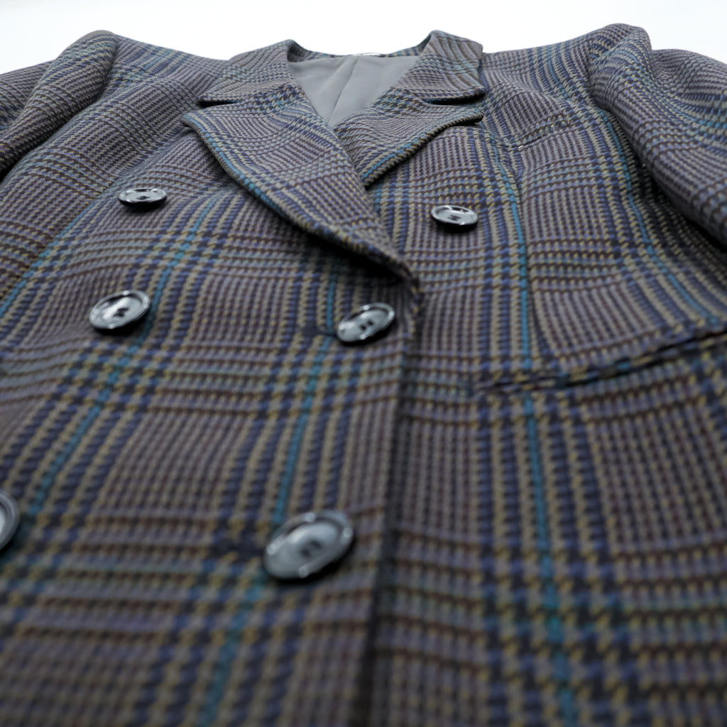 Vintage Burberrys Double Breasted Blazer Jacket Glen Check Plaid Navy Mens 90s