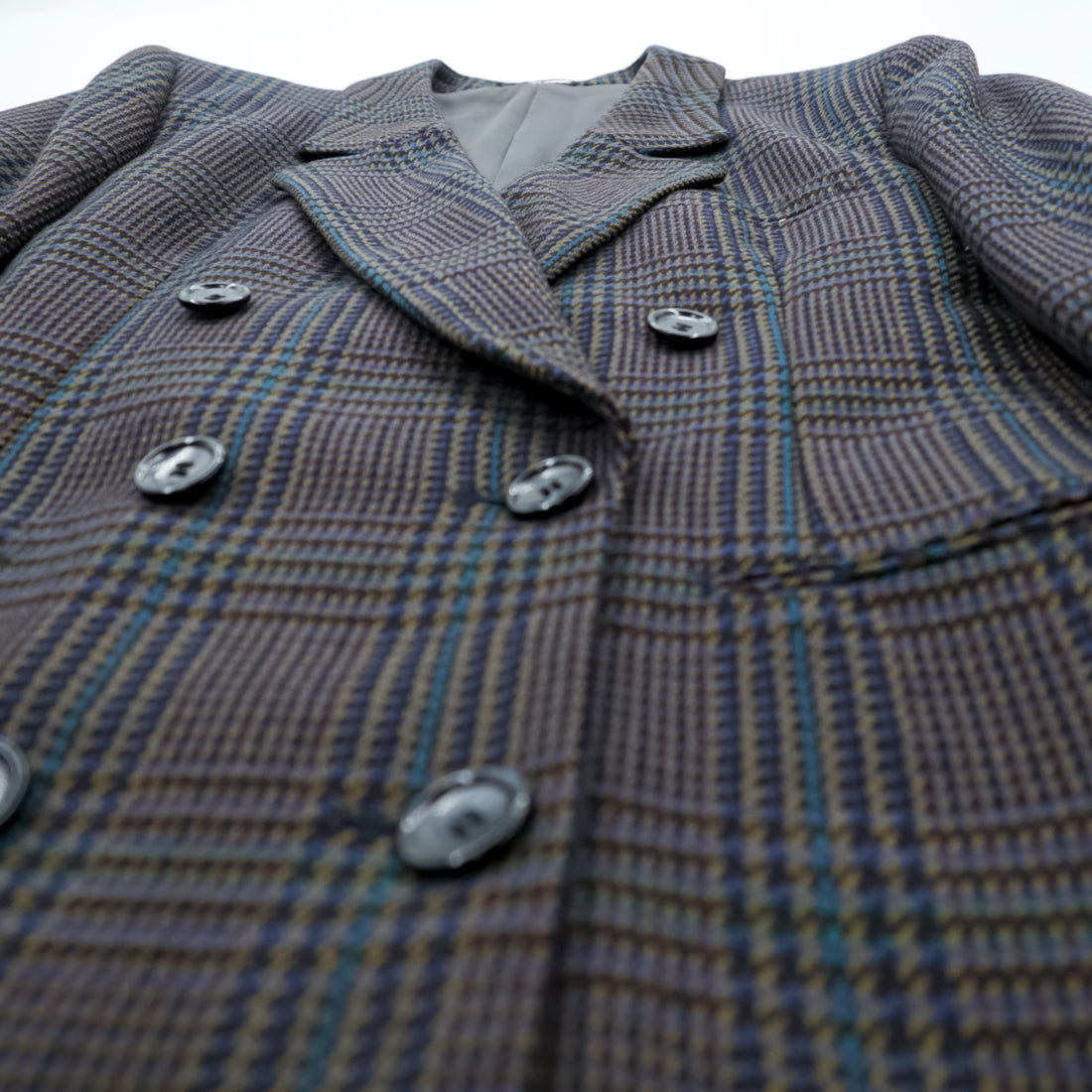Vintage Burberrys Double Breasted Blazer Jacket Glen Check Plaid Navy Mens 90s