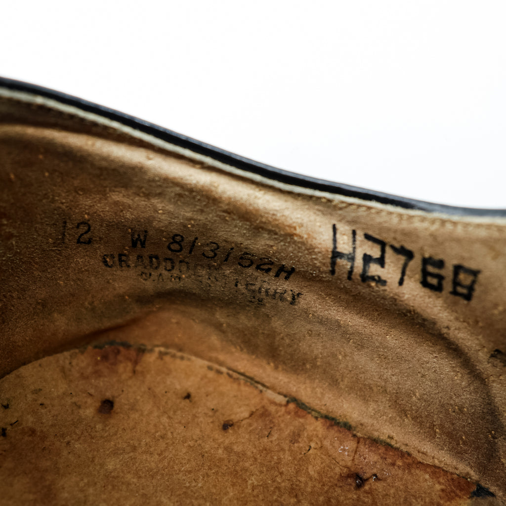 US NAVY 80s Made in USA Vintage Service Shoes 30cm Black CRADDOCK-TERRY US Navy