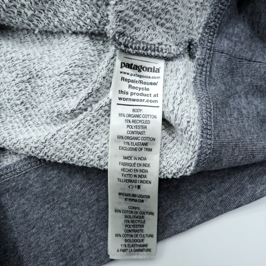 Patagonia Maanya Organic Cotton Fleece Crewneck Sweatshirt V-Insert M 26375