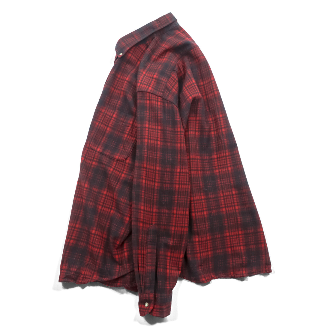 PENDLETON ボタンダウン フランネルシャツ 長袖 ウールシャツ XL バッファローチェック オンブレ 胸ポケット