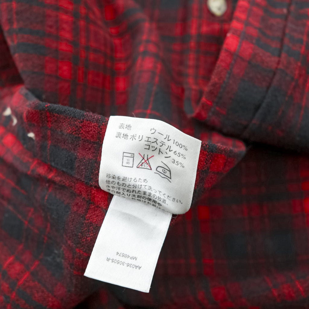 PENDLETON ボタンダウン フランネルシャツ 長袖 ウールシャツ XL バッファローチェック オンブレ 胸ポケット