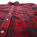 PENDLETON ボタンダウン フランネルシャツ 長袖 ウールシャツ XL バッファローチェック オンブレ 胸ポケット
