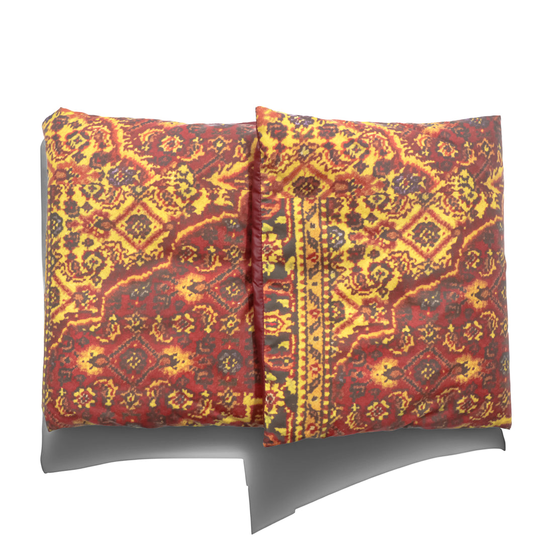 FACETASM × unused ダウンマフラー ネックウォーマー 総柄 ネイティブ オレンジ レッド NA-UN-06