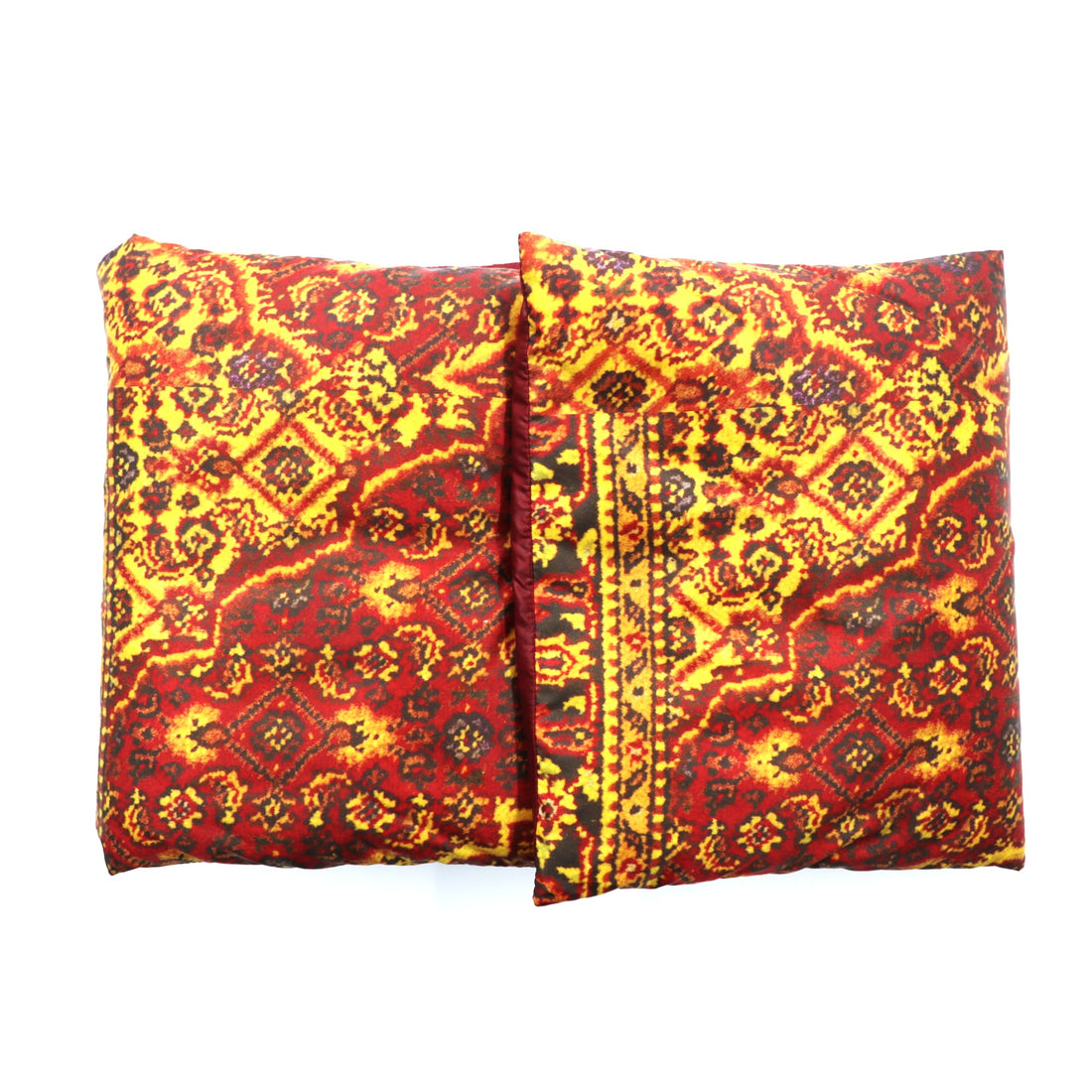 FACETASM × unused ダウンマフラー ネックウォーマー 総柄 ネイティブ オレンジ レッド NA-UN-06