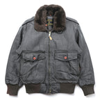 Vintage 90s TIME & TIDE Leather Flight Jacket G-1 Style Dark Brown Size 40 Bomber Fur Collar