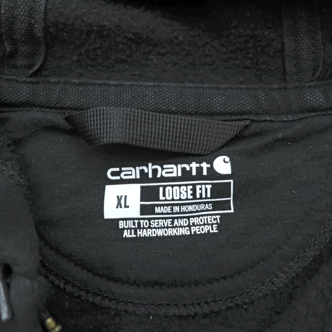 Carhartt Midweight Zip Hoodie XL Black Front Pocket LOOSE FIT K122