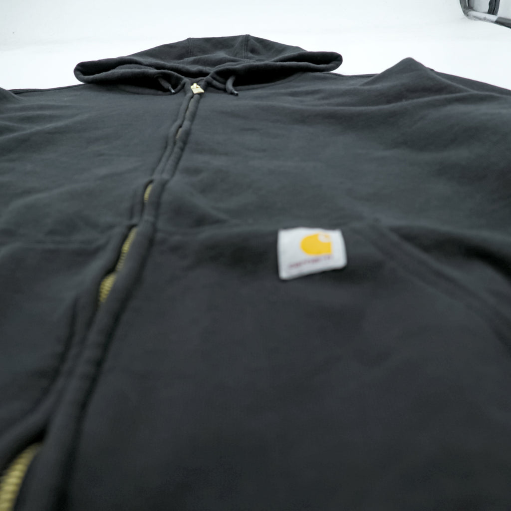 Carhartt Midweight Zip Hoodie XL Black Front Pocket LOOSE FIT K122