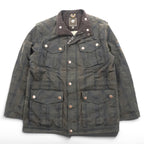 Timberland × British Millerain オイルド ハンティングジャケット L チェック チンストラップ 襟コーデュロイ 英国製生地 ワックスコットン