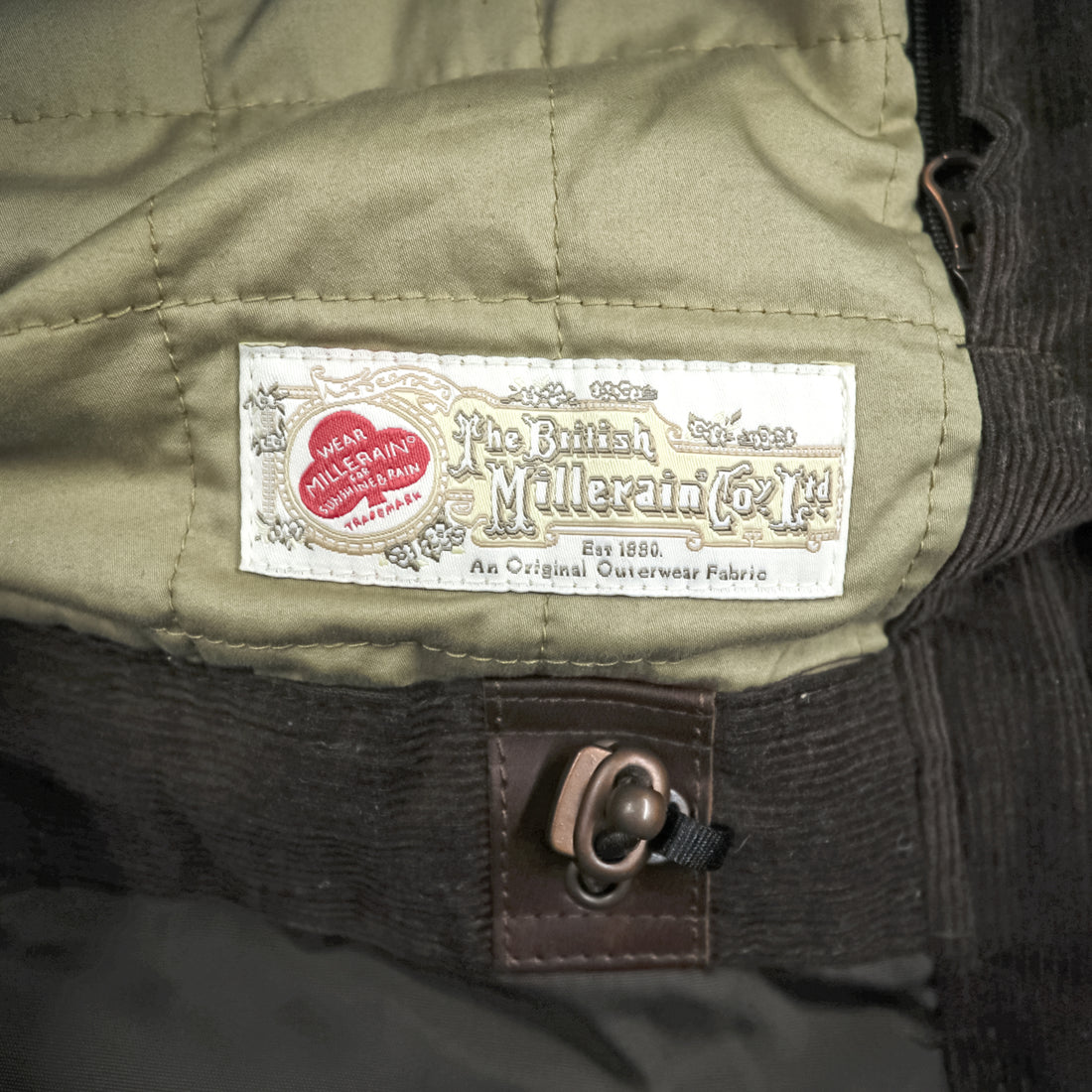 Timberland × British Millerain オイルド ハンティングジャケット L チェック チンストラップ 襟コーデュロイ 英国製生地 ワックスコットン