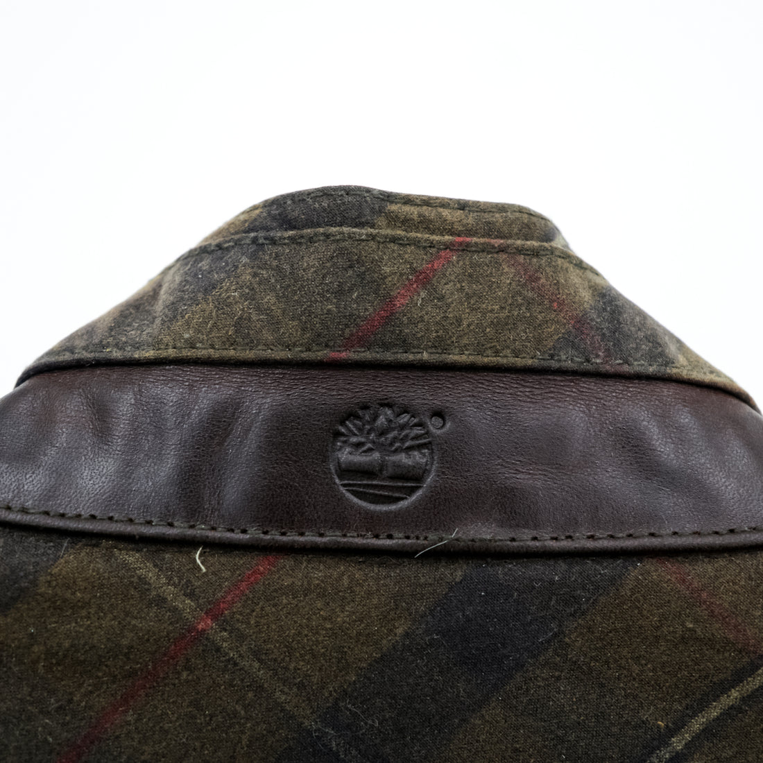 Timberland × British Millerain オイルド ハンティングジャケット L チェック チンストラップ 襟コーデュロイ 英国製生地 ワックスコットン