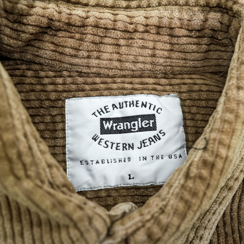 Wrangler 90s USA Made Corduroy Snap Button Shirt, Size L