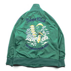 Toyo Enterprise Souvenir Track Jacket Embroidery Geisha Mt Fuji Tokyo Club Green Rare