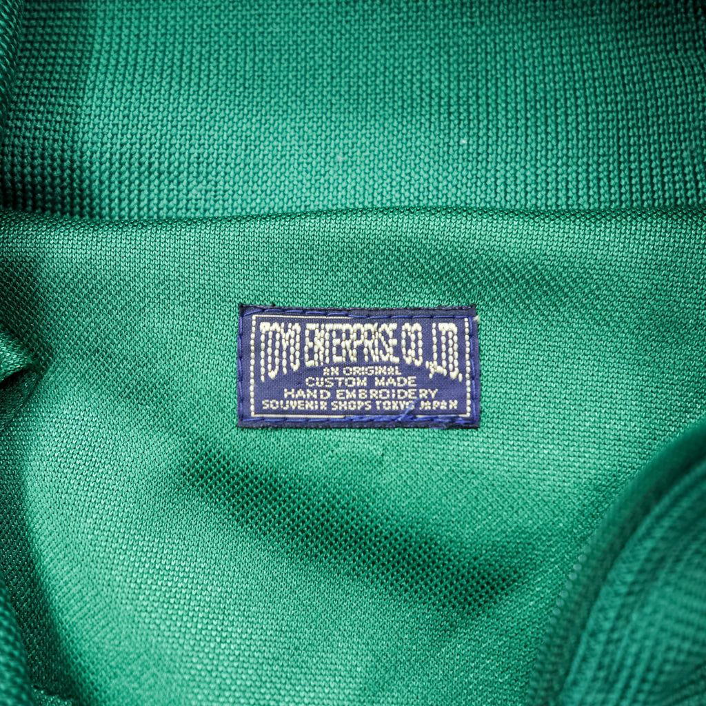 Toyo Enterprise Souvenir Track Jacket Embroidery Geisha Mt Fuji Tokyo Club Green Rare
