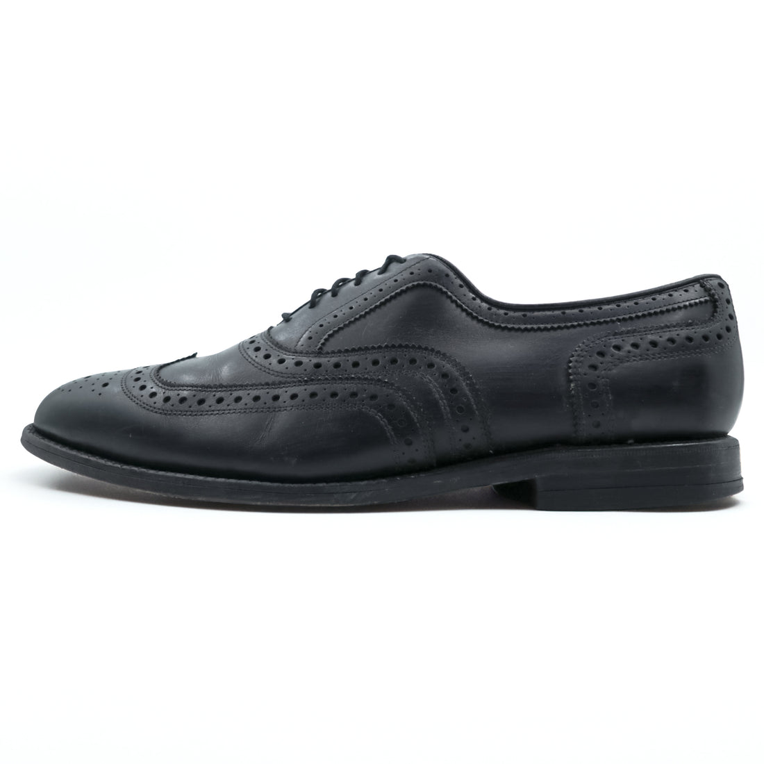 Vintage Allen Edmonds Fairhaven Wingtip Oxford Black Leather Shoes 9.5 D USA Made