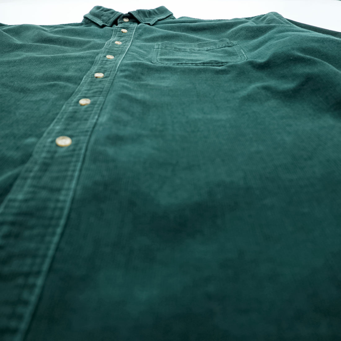 L.L.Bean 80年代 ヴィンテージ コーデュロイ ボタンダウンシャツ XL グリーン 胸ポケット
