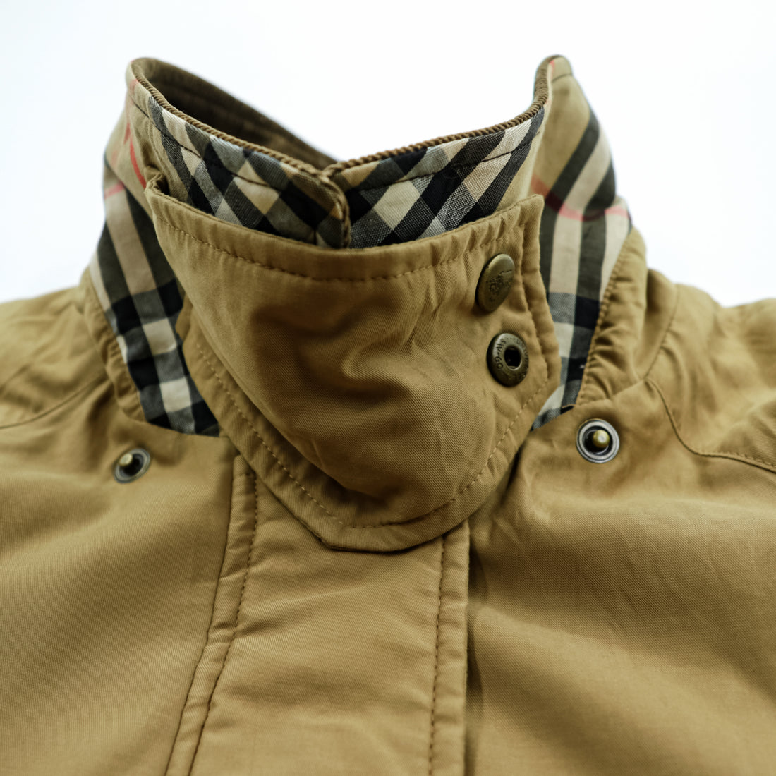 BURBERRY 90年代 USA製 ハンティングジャケット 中綿 フィールドコート M ベージュ 裏地ノバチェック 襟コーデュロイ フード着脱 チンストラップ