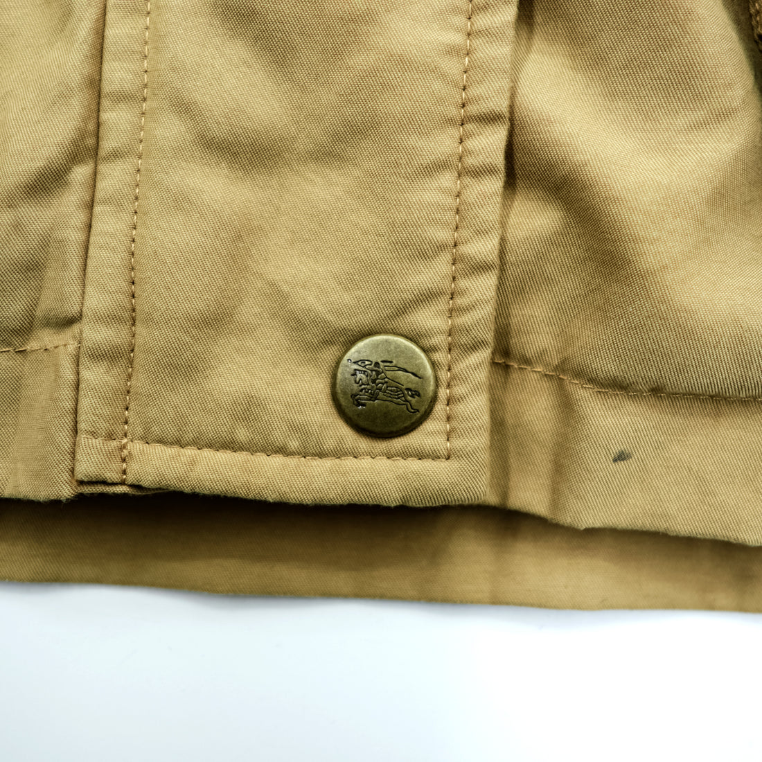 BURBERRY 90年代 USA製 ハンティングジャケット 中綿 フィールドコート M ベージュ 裏地ノバチェック 襟コーデュロイ フード着脱 チンストラップ