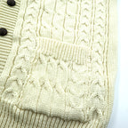 ARAN CRAFTS 90年代 アイルランド製 ヴィンテージ フィッシャーマン アラン ニット カーディガン L  ナチュラル 生成り ケーブル編み