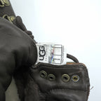 UGG Sheepskin Trekking Lace-up Boots US10 F8811F Vibram Sole