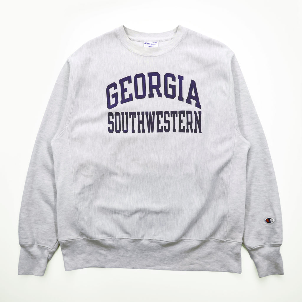 Champion Reverse Weave College Sweatshirt Sizes XL with Georgia Southwestern Arch Logo and Blue Single Tag