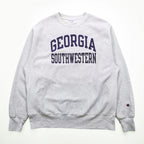 Champion Reverse Weave College Sweatshirt Sizes XL with Georgia Southwestern Arch Logo and Blue Single Tag