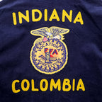 FFA コーデュロイ ワークジャケット ネイビー INDIANA COLOMBIA チェーン刺繍 ジップアップ TALONジップ
