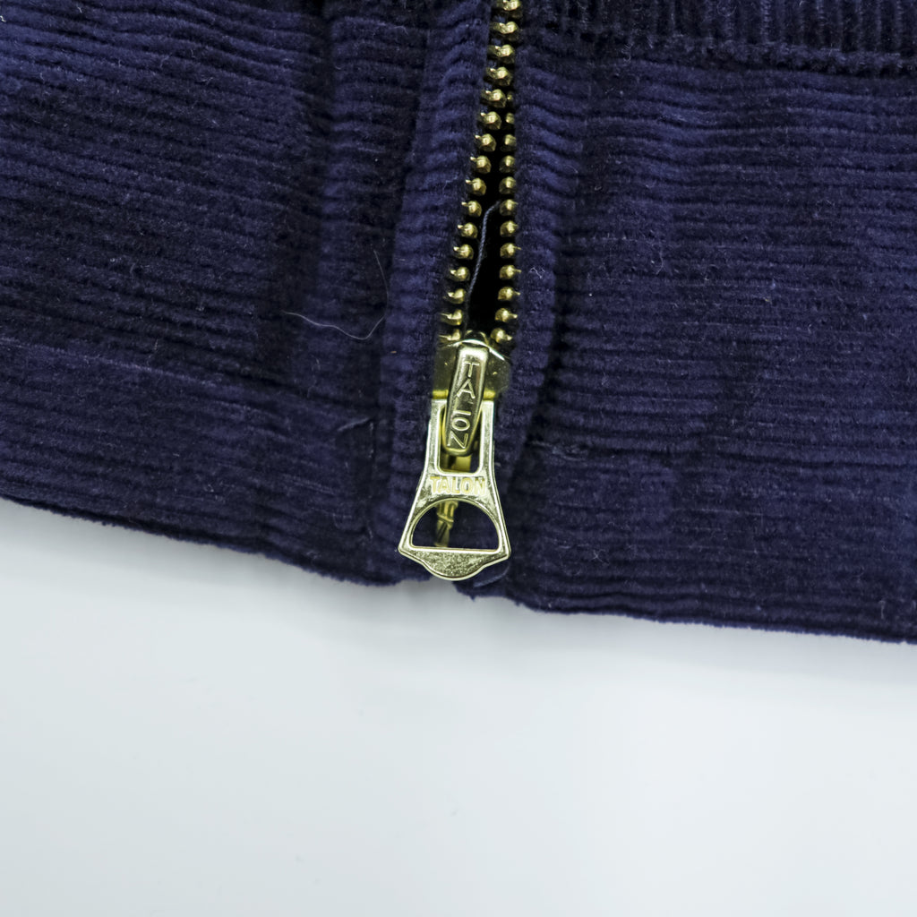 FFA コーデュロイ ワークジャケット ネイビー INDIANA COLOMBIA チェーン刺繍 ジップアップ TALONジップ