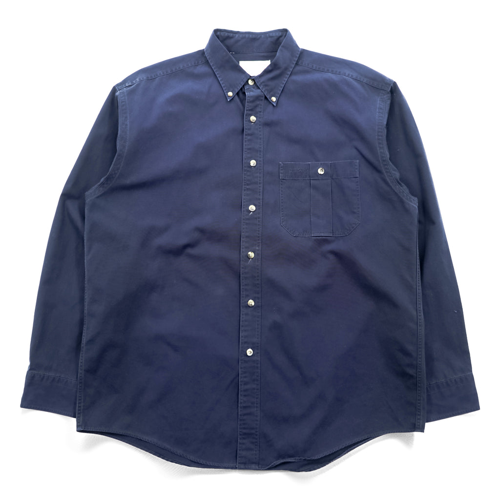 FILSON ボタンダウン ワークシャツ L ネイビー コットン 胸ポケット C.C.FILSON
