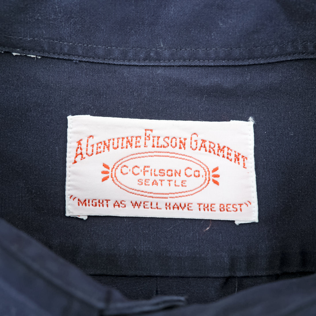 FILSON ボタンダウン ワークシャツ L ネイビー コットン 胸ポケット C.C.FILSON