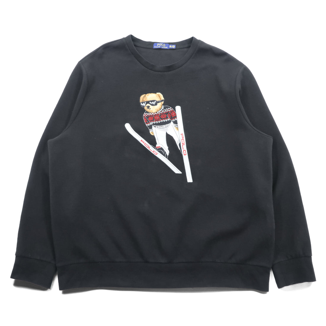 Polo Ralph Lauren ポロベア 刺繍 クルーネック スウェット トレーナー 2XL ブラック プルオーバー