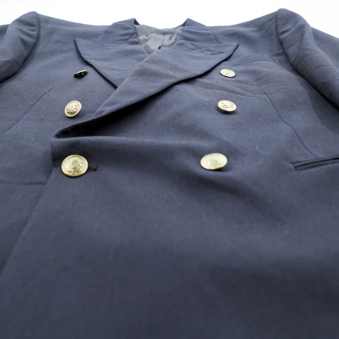 80s Vintage CRICKETEER カナダ製 ダブルジャケット ブレザー XL ネイビー ピークドラペル 金ボタン 紺ブレ テーラード 80年代