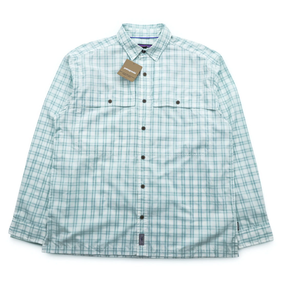 Patagonia オーガニックコットン シャツ L ホワイト チェック L/S Island Hopper 2 52181 未使用品