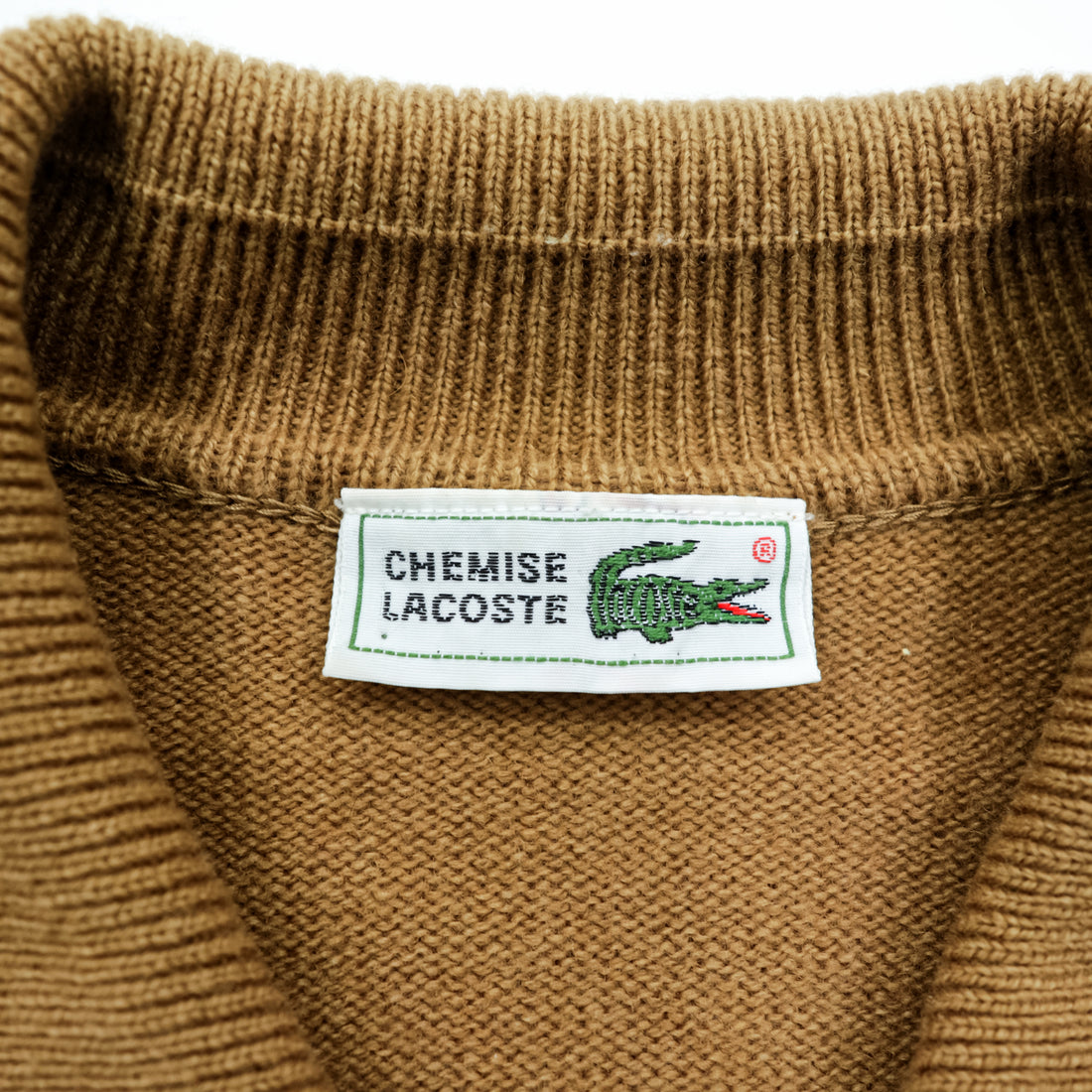 Chemise Lacoste 80年代 フランス企画 ポロ ニット セーター M ウール ベージュ