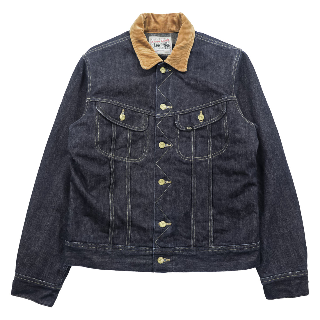 Lee ストームライダー STORM RIDER デニムジャケット Gジャン L インディゴ 襟コーデュロイ 濃紺 ブランケットライナー 101J復刻 LT0522