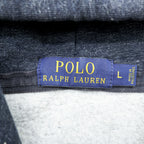 Polo Ralph Lauren Zip-Up Hoodie L Gray Front Pockets TALON Zipper Small Pony Embroidery